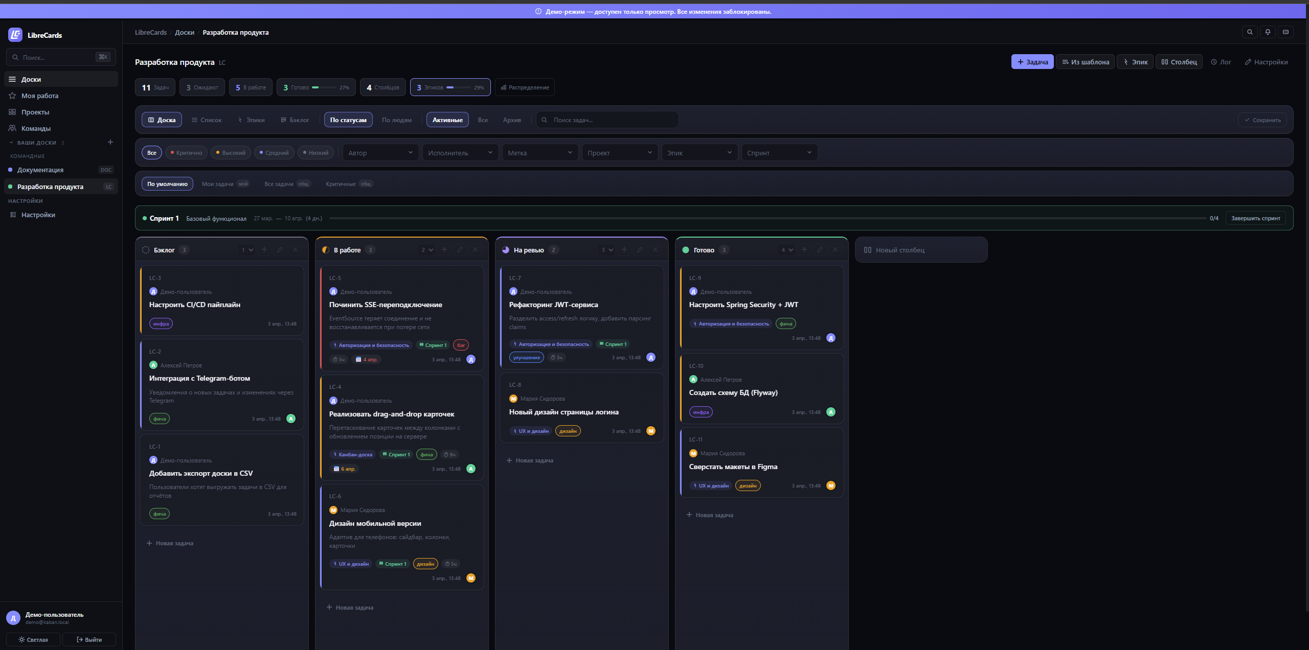 Трекер задач для управления проектами